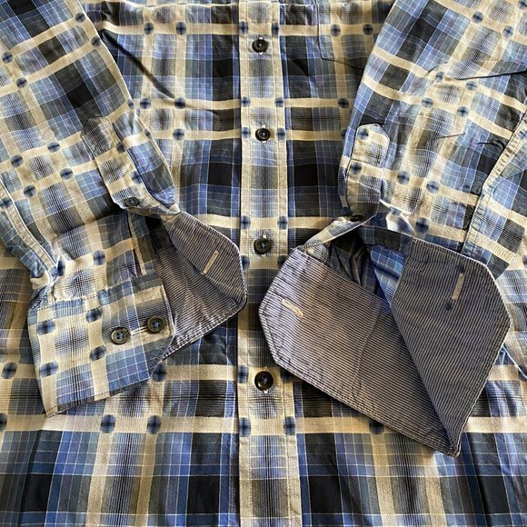 BUGATCHI Men's 100% Cotton button-down Long-sleeved Shirt Medium - Picture 8 of 9